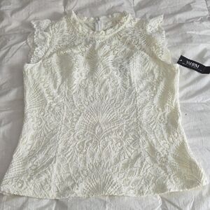 White House Black Market Ivory Lace Blouse